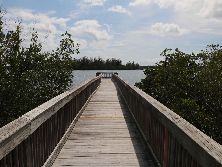 A walking path out to the lagoon 